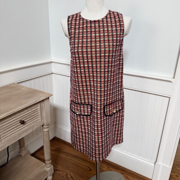 Zara Dresses & Skirts - NWT ZARA Plaid Tweed Sleeveless Mini Dress with Pocket Detail Women's Size M